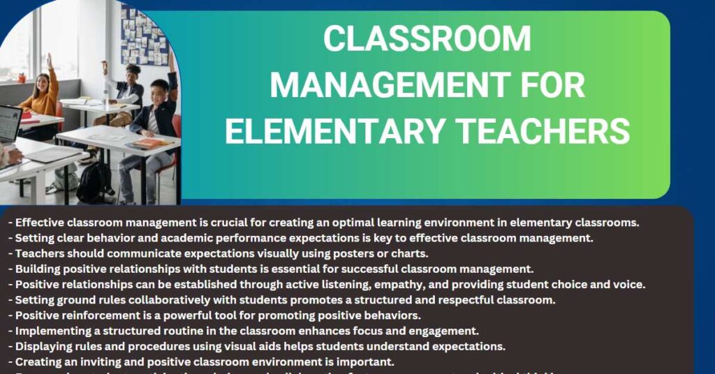 Classroom Management for Elementary Teachers